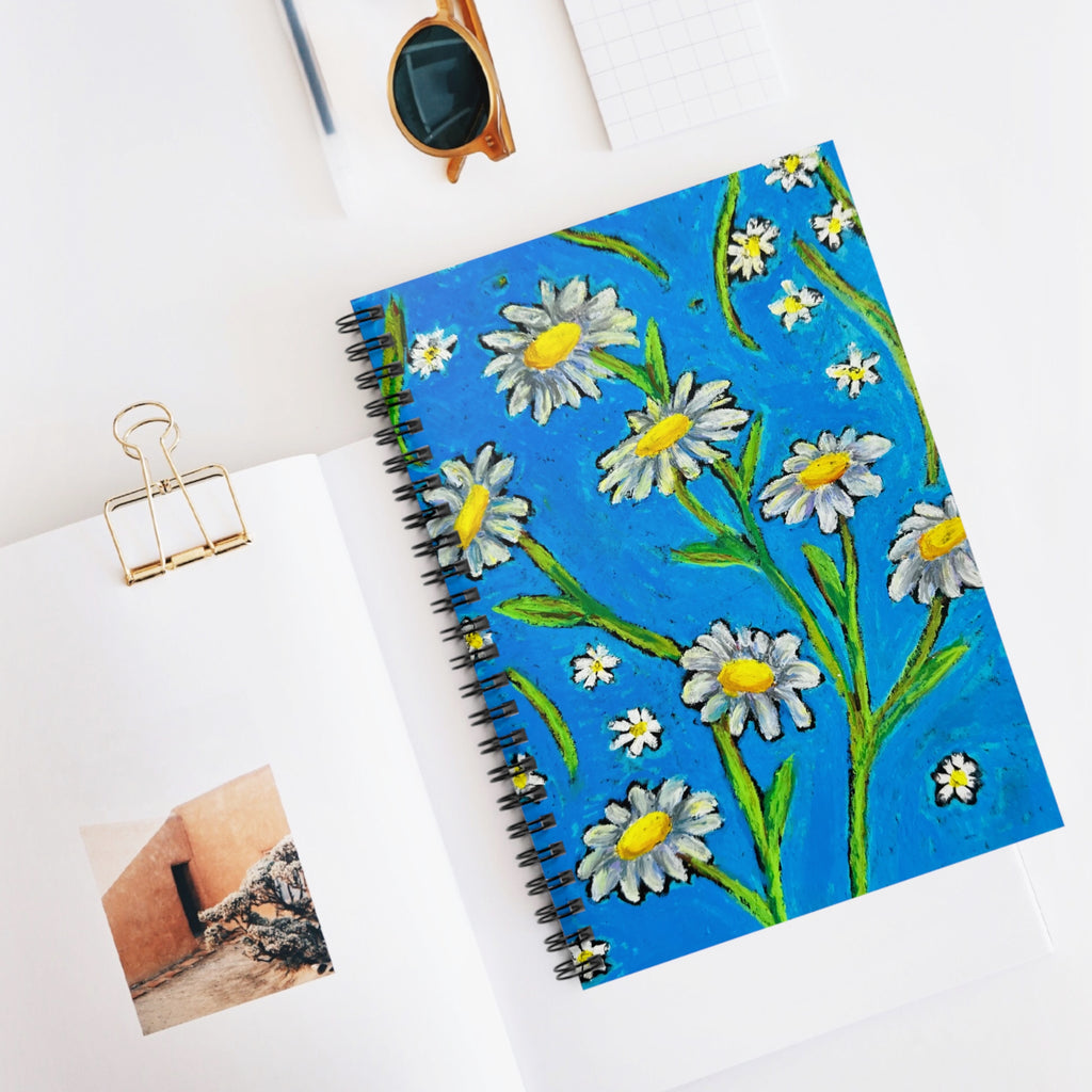 Daisy Spiral Notebook | Floral Journal | Lined for Writers | Cute Aesthetic Notebook | Gift for Her