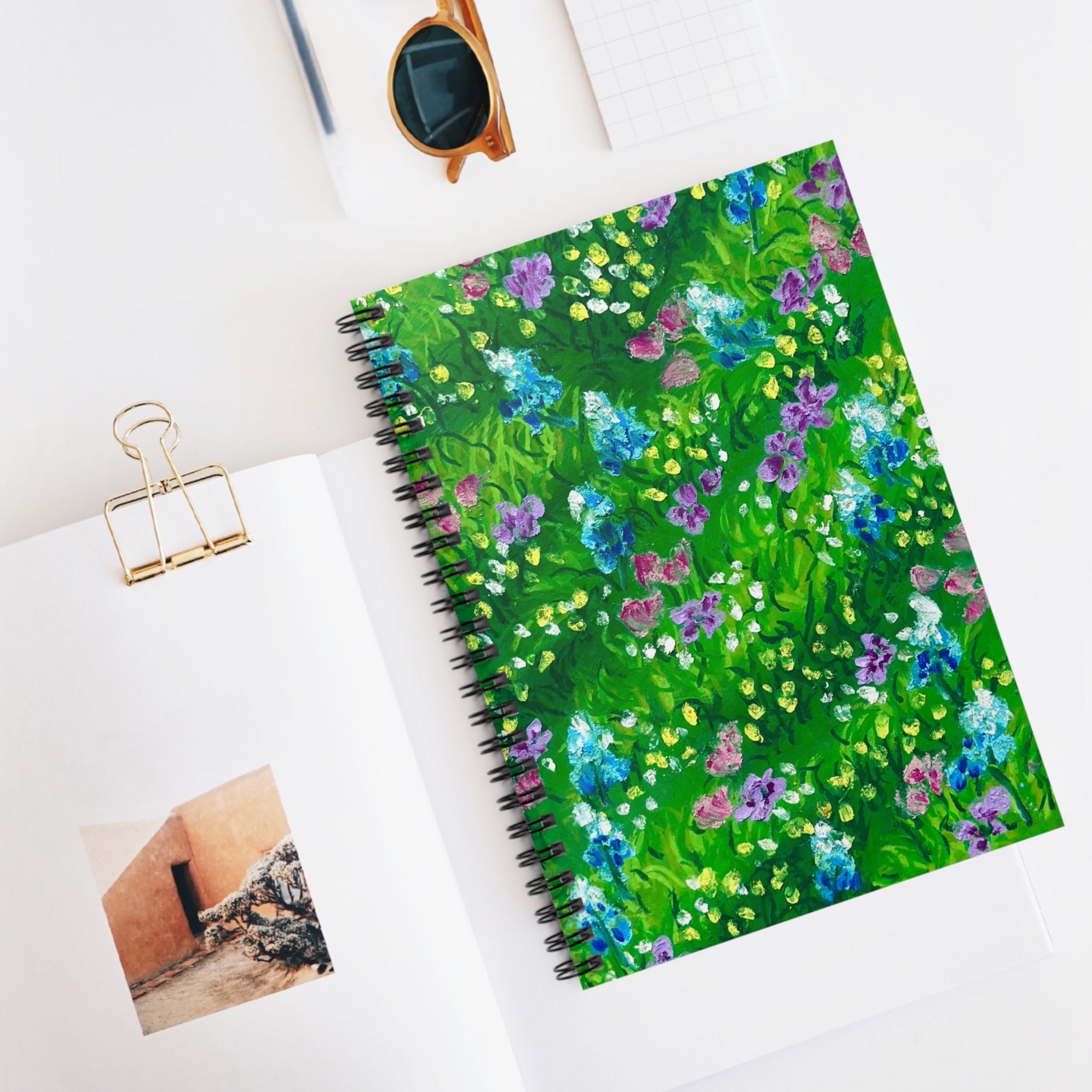 Texas Wildflower Meadow Spiral Notebook -- Floral Journal | Lined for Writers | Cute Aesthetic | Gift for Her