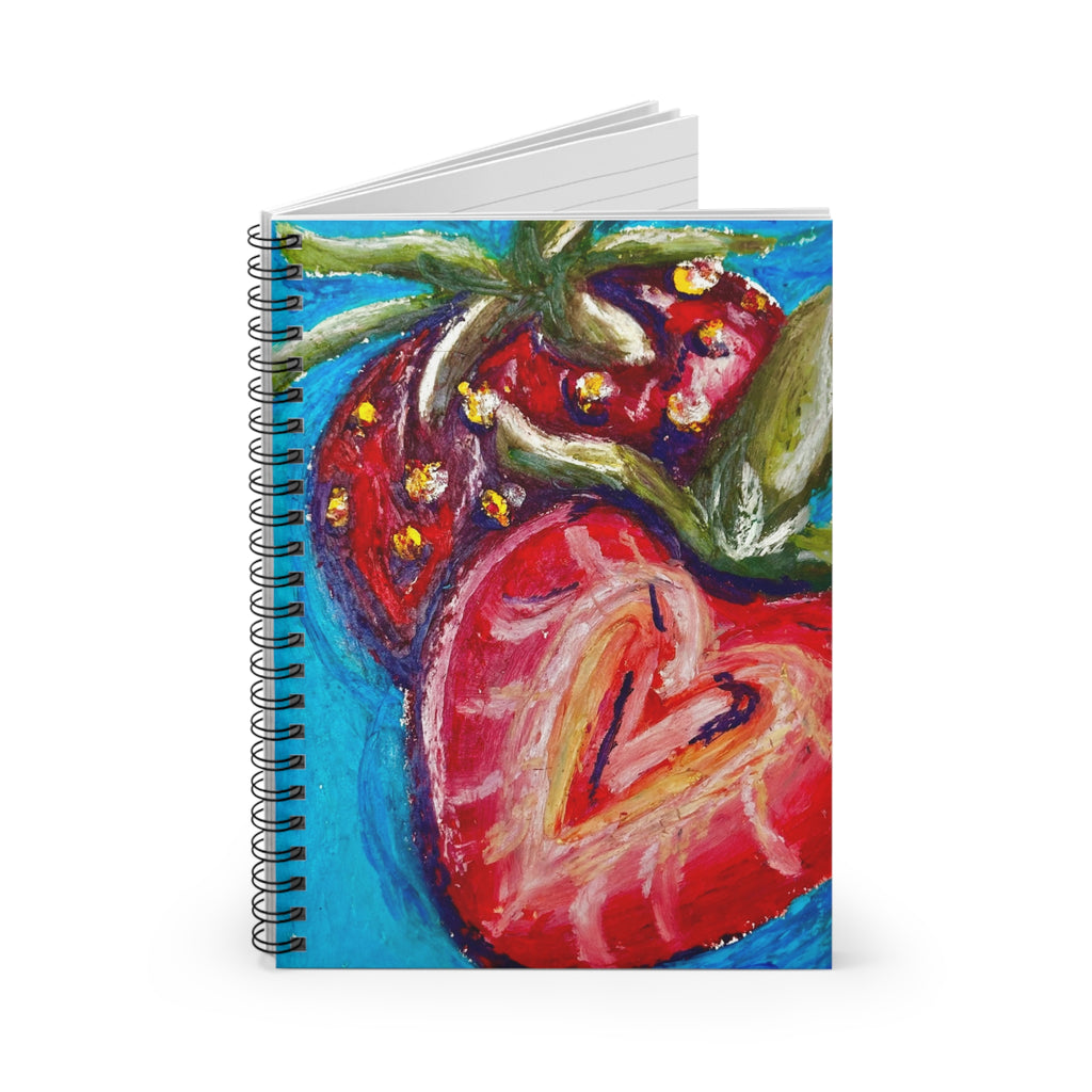 Strawberry Party Spiral Notebook | Fruit Journal | Lined Notebook for Writers | Cute Aesthetic Notebook | Gift for Her