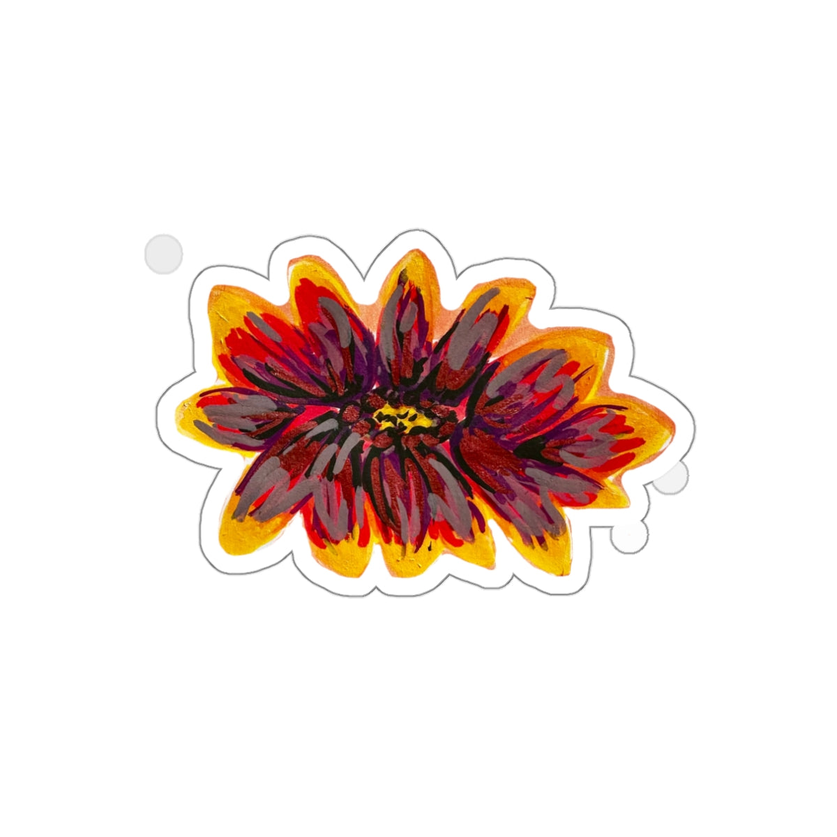 Fire Dahlia Die-Cut Sticker