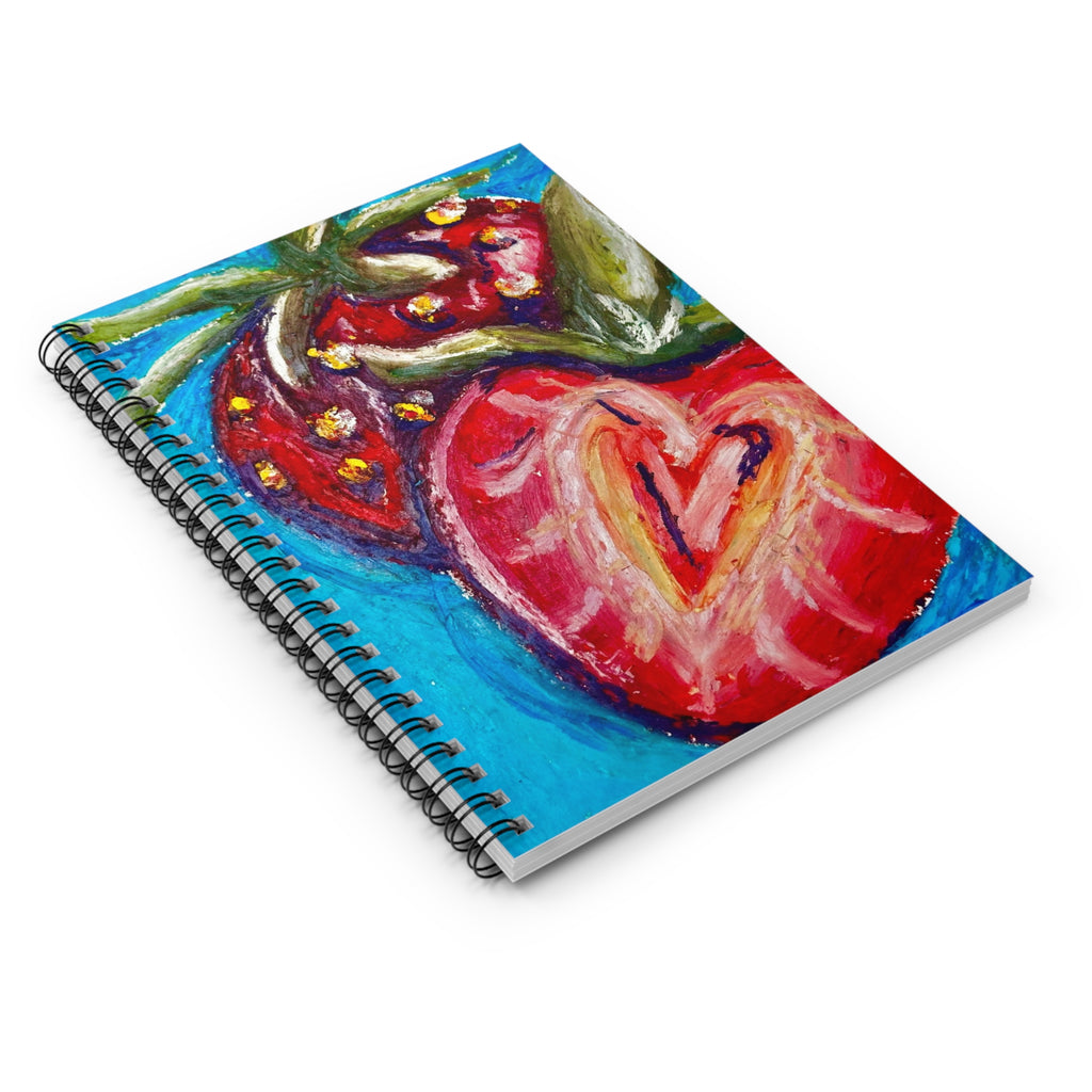 Strawberry Party Spiral Notebook | Fruit Journal | Lined Notebook for Writers | Cute Aesthetic Notebook | Gift for Her