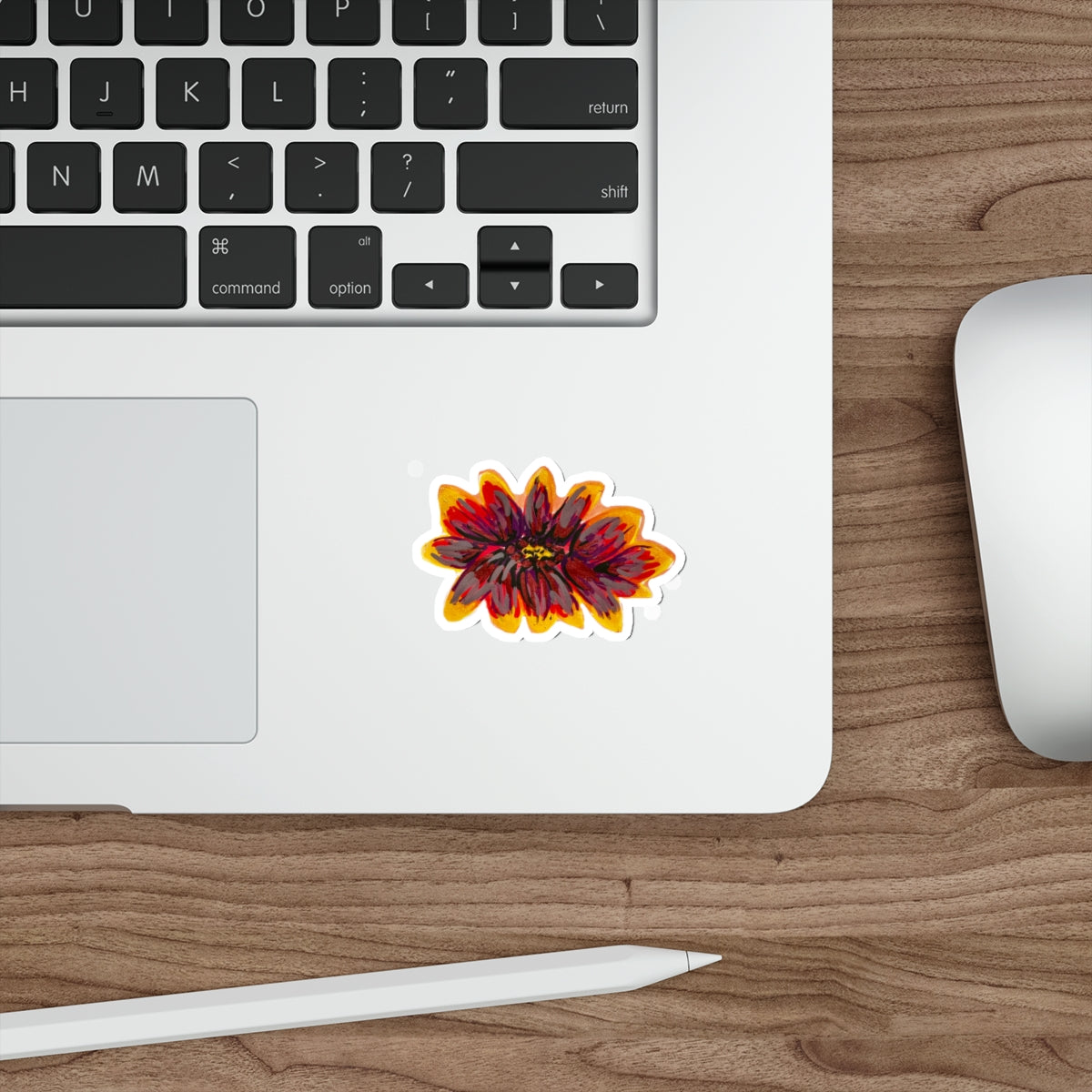 Fire Dahlia Die-Cut Sticker