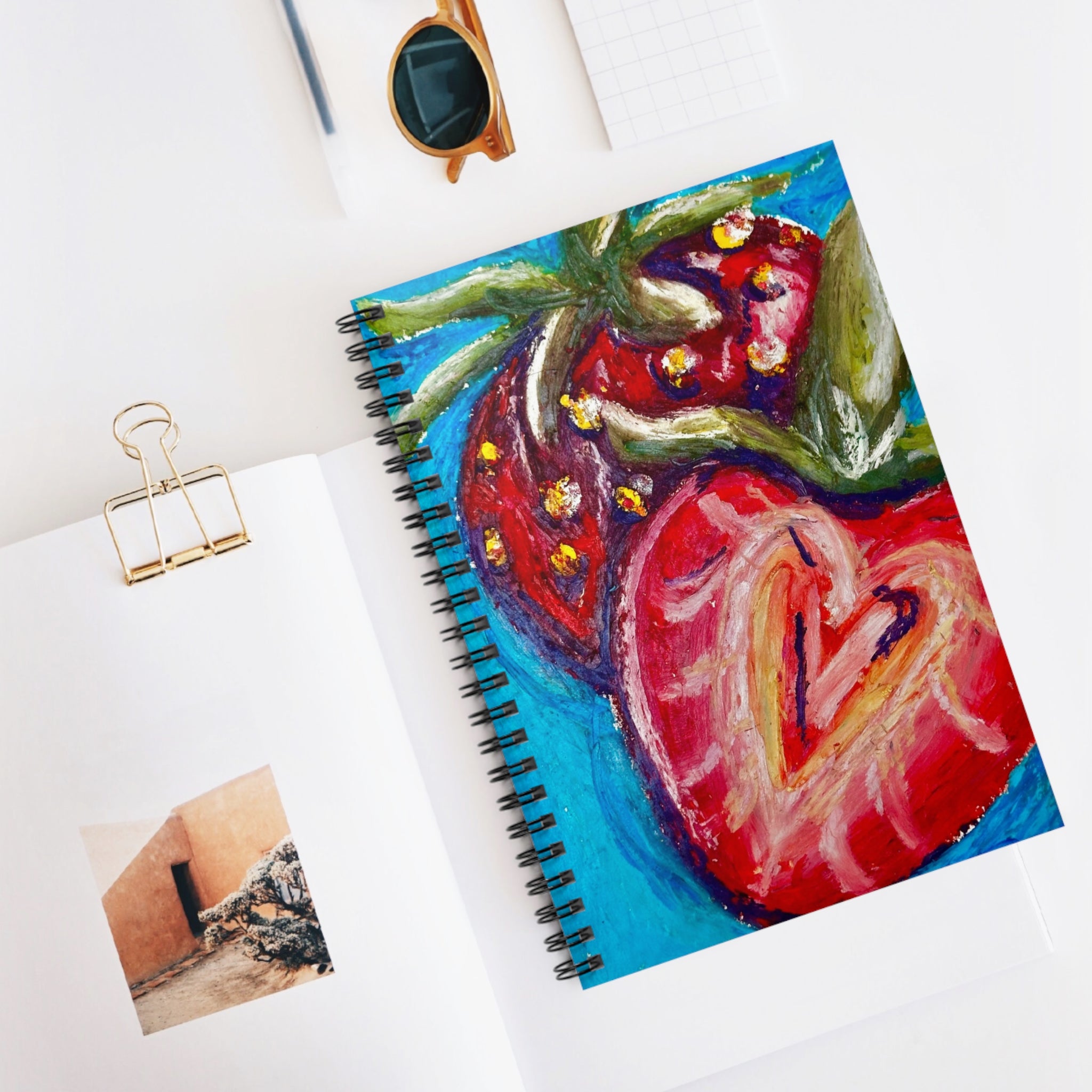 Strawberry Party Spiral Notebook | Fruit Journal | Lined Notebook for Writers | Cute Aesthetic Notebook | Gift for Her